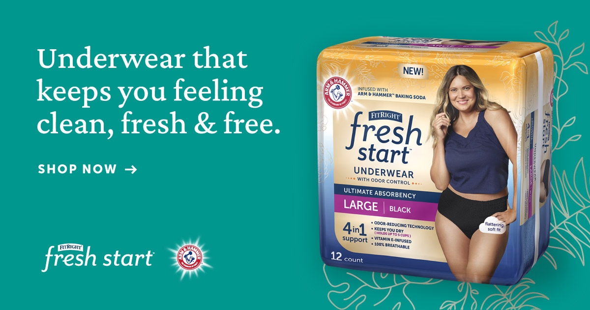  FitRight Fresh Start Urinary and Postpartum Incontinence  Underwear for Women, Large, Black, Ultimate Absorbency, with The Odor- Control Power of ARM & Hammer Baking Soda (12 Count, Pack of 1) : Everything